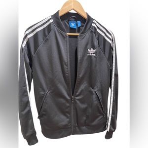 Adidas Three Stripe Black Track Jacket. Unisex Size Small. Great Condition.